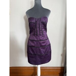 Vintage BCBG Tube Sleeveless Sweetheart Mini Dress. Bodycon Y2K Fitted Mesh 8‎